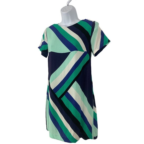 Oliviaceous Womens Shift Dress Multicolor Geometric Print Short Sleeve Small - Picture 3 of 11